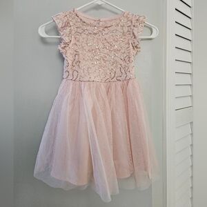 Cat & Jack Pink Sequin Lace Dress
